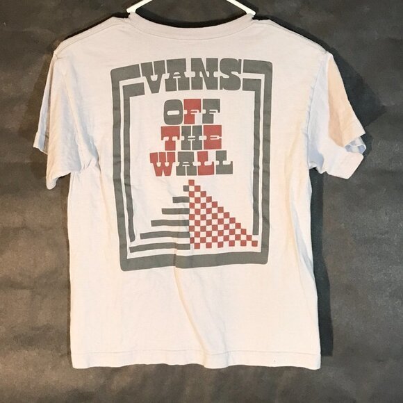 VANS Off the Wall Vintage Surf Skate White Checkered Pyramid Tee T Shirt Small - Picture 4 of 6